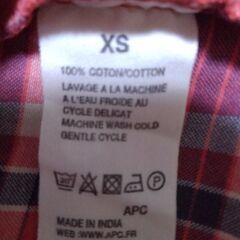 A.P.C. MADRAS 半袖チェックワンピース サイズXSの画像