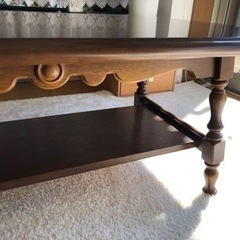 木製アンティーク調ローテーブル　の画像