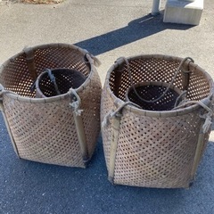しょいこ　背負子　竹かご　昭和レトロ　古民具　古道具