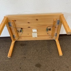 【中古品】無印 パイン材 ローテーブル 折りたたみ式 202-70の画像