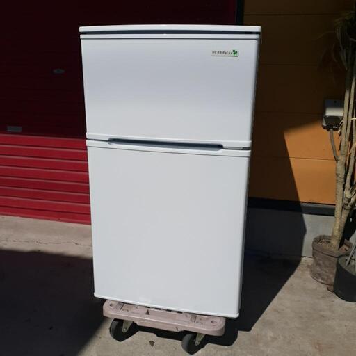 YAMADA　HERB Relax ハーブリラックス　90L 2ドア冷凍冷蔵庫　YRZ-C09B1　2019年製　中古