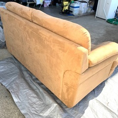 ニトリ ソファー ソファ ワイド2人掛け  ベロア調　※訳有り品の画像