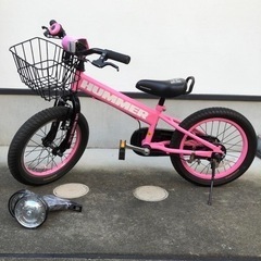 HUMMER 自転車　キッズ　16インチ　ハマー　補助輪　ピンク