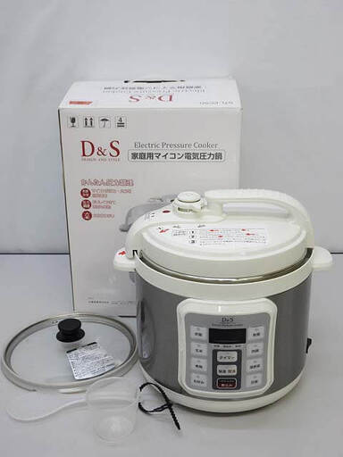 ss4730　D\u0026S　家庭用マイコン電気圧力鍋　STL-EC50　4.0L　ホワイト　ディーアンドエス　圧力鍋　調理器具　電気調理器　元箱付き　予約タイマー24時間対応　時短　自動調理　煮込み　白　家電