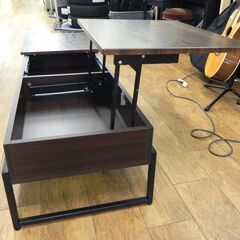 ローテーブル 幅120奥50高37.5cm ブラウン/茶 アイアン センター