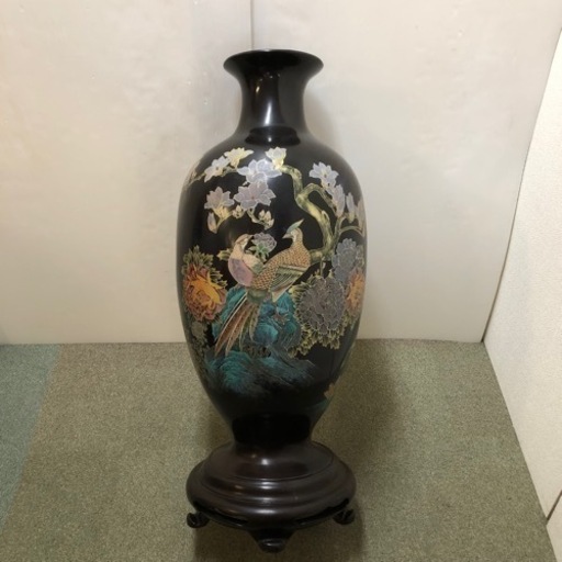 花鳥　大きい壺　花瓶　花器　玄関用