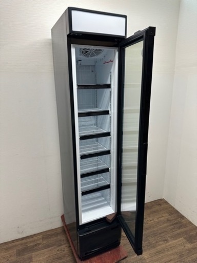 美品　JCM 　ジェーシーエム　業務用　冷凍ショーケース　１３３L　スリムタイプ　１ドアストッカー　ＬＥＤ　２０２１年製　RITCS-