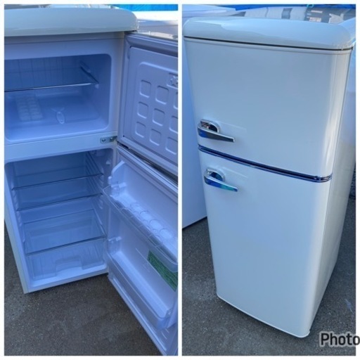 お薦め品‼️美品‼️レトロデザイン アイリスオーヤマ 冷蔵庫114L 2020年