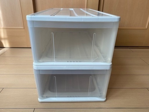 衣装ケース2個　押入収納ケース 39×74×23cm たっぷり収納ケース74M 天馬