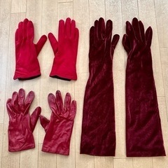 ★赤系の手袋　3セットおまとめ