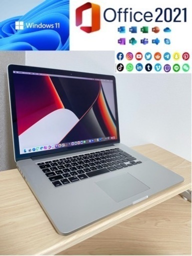美品 Macbook Pro 4K/Windows 11/2021年Office付き。
