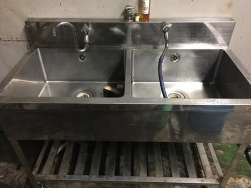 業務用　ステンレス2層式シンク