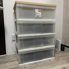 ウッドトップチェスト　4段