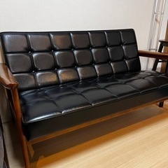 カリモク60 Kチェア2シーター W36143 スタンダードブラック アーム