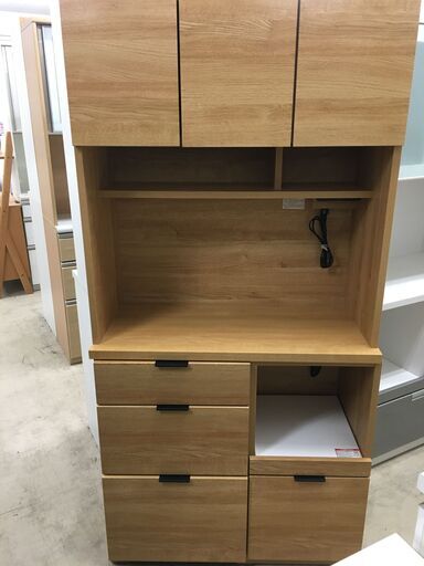 ニトリ キッチンボード エトナ90 幅89cm 食器棚 レンジ台 レンジボード