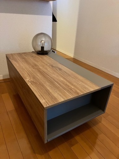 ウッドローテーブル　※ランプ付き