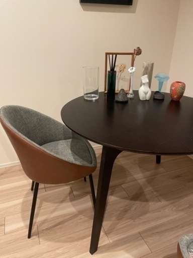 【2人用】ダイニングテーブル・チェア セット ブラウン