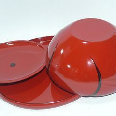 昭和レトロ　菓子器 盆付き　新品　123　漆器の画像