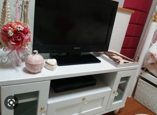 新品未使用品　テレビ台　ホワイト テレビ台 幅90cm 高さ35cm ホワイト 白 32V型対応 北欧テイスト 寄木調 