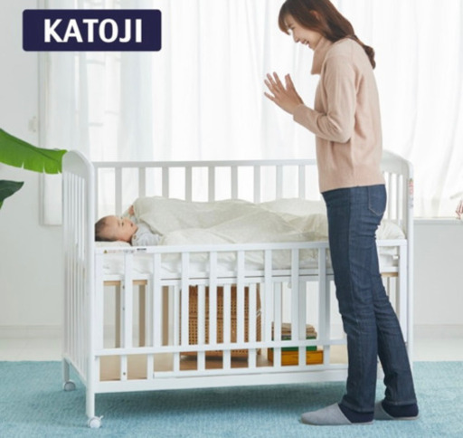 美品　KATOJI ハイタイプ ベビーベッド レギュラーサイズ