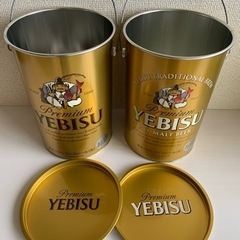 未使用！ヱビスビール オリジナルペール缶　ゴミ箱　インテリアにの画像