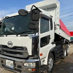 【車検付き】UDトラックス　 ダンプ  型式QKG-CW5XL  最大積載量8,100kg  2デフ   7速　走行距離26万km　平成25年式の画像