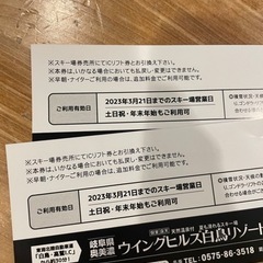 ウィングヒルズリフト券　2枚の画像
