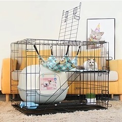 【新品】ペットゲージ キャットケージ 2段 折りたたみ式 