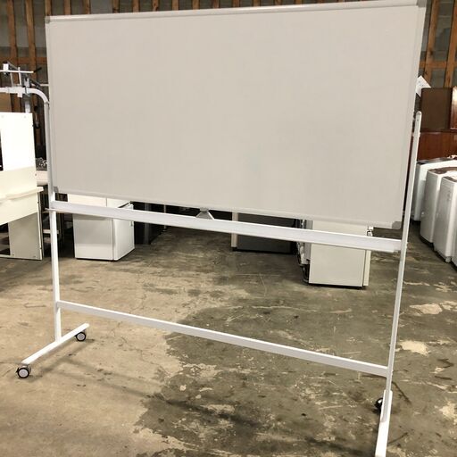 3/27 終 ホワイトボード ボード面サイズ1800×900 両面 リバーシブル 回転 キャスター付 会議 オフィス 菊TK