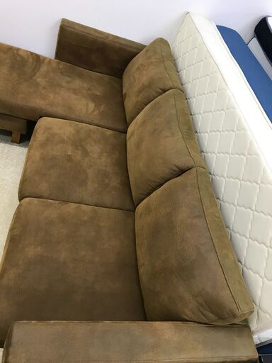 リビングソファ 3人掛け ソファ オットマン付 幅2030mm奥行840/1600mm高さ380/790mm 美品 説明欄必読