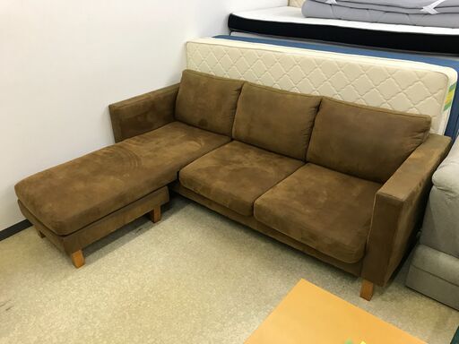 リビングソファ 3人掛け ソファ オットマン付 幅2030mm奥行840/1600mm高さ380/790mm 美品 説明欄必読