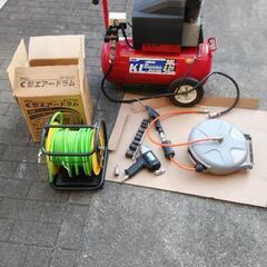 値下げ　2馬力　エアーコンプレッサー　セット