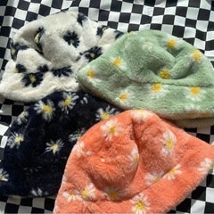 ハット　花柄　ふわふわ　韓国系　新品