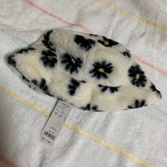 ハット　花柄　ふわふわ　韓国系　新品の画像