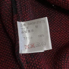 【GLOBAL WORK】赤チェックニットの画像