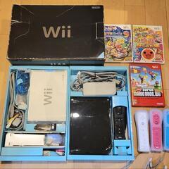 ■Wii ブラック 本体1式＆リモコン3本＆ソフト3本 まとめ売り■