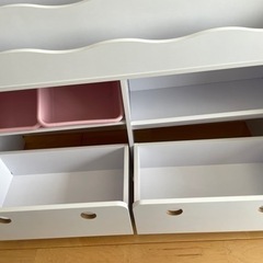 **最終値下げ** LOWYA pieni wide 見せるおもちゃ収納 ワイドタイプ キャスター付き ディスプレイラック 絵本棚の画像