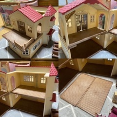 あかりの灯る大きなお家と家具・小物類セット