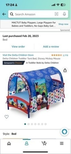 新品‼️ ミッキーマウス　トドラーベット