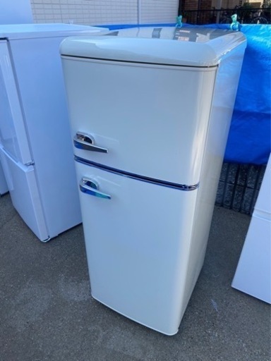 2020年製?アイリスオーヤマ レトロデザイン冷蔵庫 114L PRR-122D-w(0226k)
