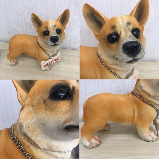 【売ります】【K3865】 中古 コーギー 置物 ウェルカムドッグ ウェルカムボード インテリア 玄関 庭 犬 長期保管 自宅保管