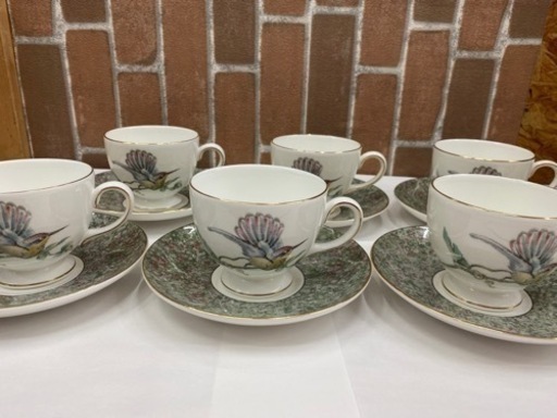 【愛品館江戸川店】ウェッジウッド ハミングバード カップ&ソーサー6客セットID102-025988-007