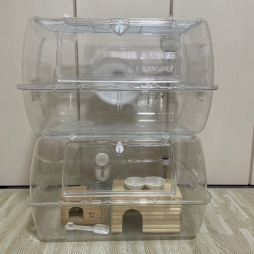2台セット！SANKO C15 ルーミィ グランスペース クリアー　幅47cm ゴールデンハムスター　ジャンガリアン