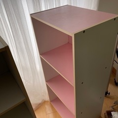 交渉中です　　1個から3個セット可能！　カラーボックス　3段　ピンク　ホワイト　白の画像