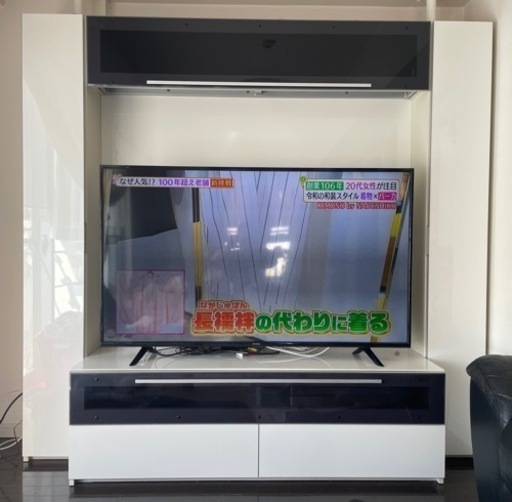 【受け渡し者決定しました】売れなくても値下げなし！かっこいい！テレビ台ハイタイプ テレビ壁面収納 ボード チェスト 収納たくさん