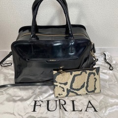 FURLA ブラック　ハンド&ショルダーバックの画像