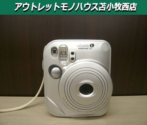 ジャンク品 富士フイルム cheki i instax mini 30 FUJIFILM チェキ インスタントカメラ シルバー 苫小牧西店