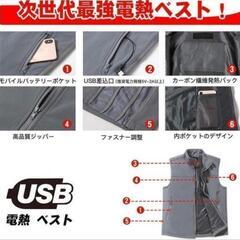 ✨【新品 未使用】ヒーターベスト5着おまとめ【新品•未使用】電熱ベスト 　★グレー★  男女兼用の画像