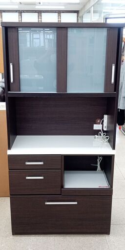 ★ジモティ割あり★  食器棚 茶色 H88.2×D40.1×W18 クリーニング済み TJ156