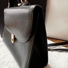 バーバリー　2ウェイバッグ　黒　皮の画像